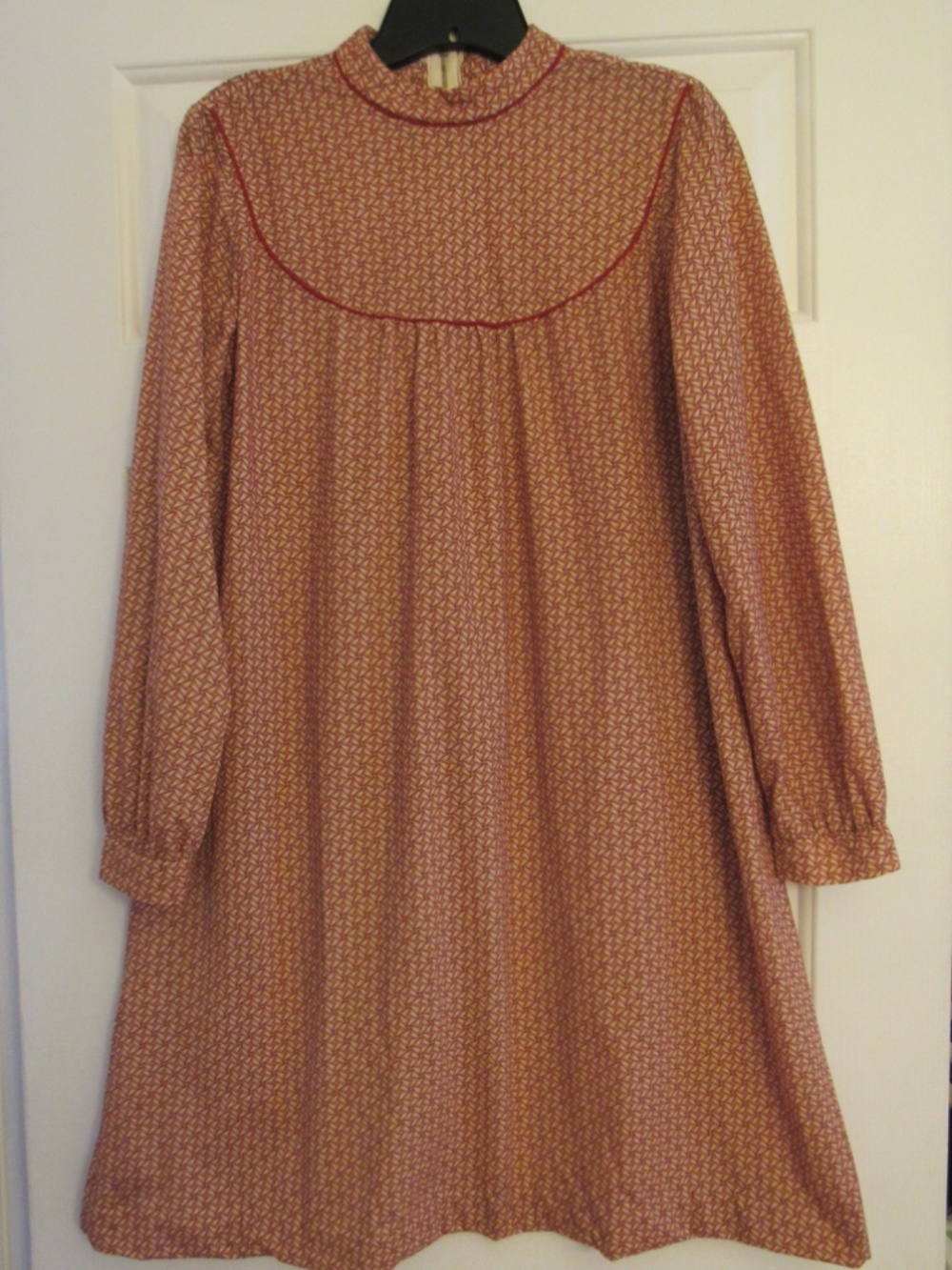Vintage Red Geometric Dress Women's S/M